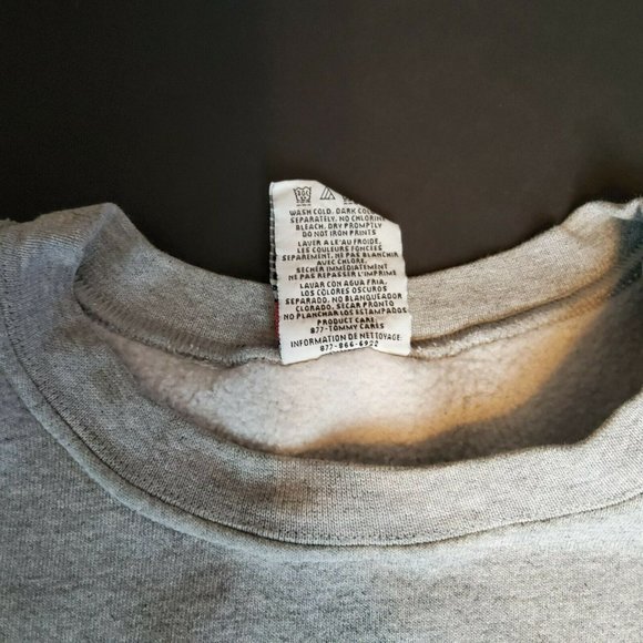Tommy Hilfiger Gray Crew Neck Big Flag Pullover Sweater Size XL Grey Vintage - Picture 5 of 8